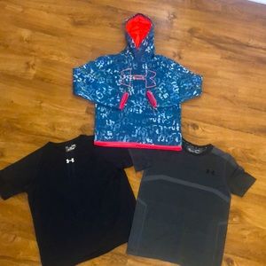 Youth Large Under Armour Shirt & Hoodie Bundle